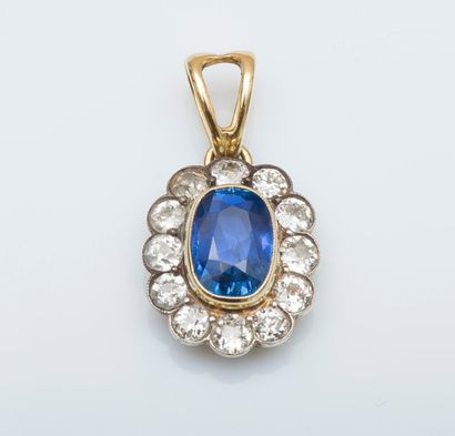 Pendentif en or jaune 18 carats (750 millièmes)...