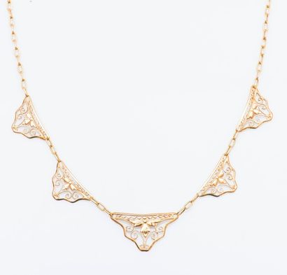 Collier draperie en or jaune 18 carats (750...