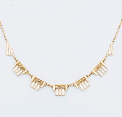 Collier draperie en or jaune et or gris 18...