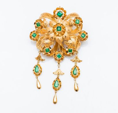 Broche en or jaune 18 carats (750 millièmes)...