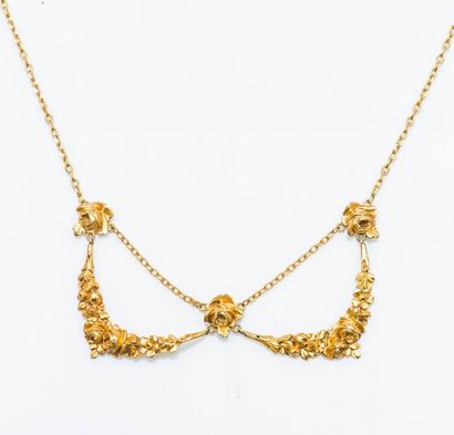 Collier collerette en or jaune 18 carats...