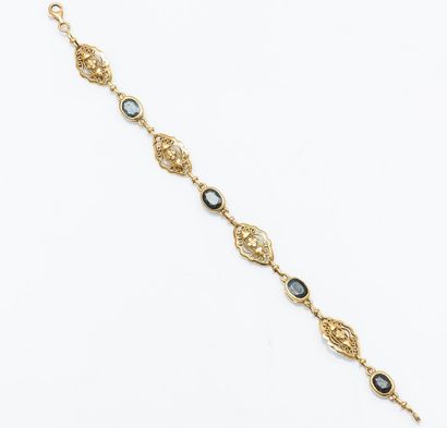 Bracelet en or jaune vert 18 carats (750...