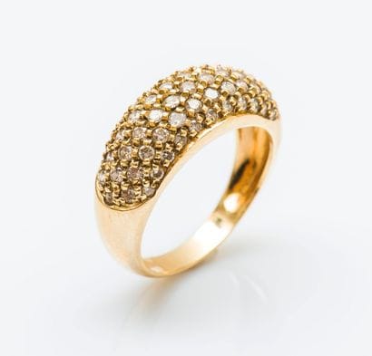 Bague jonc bombée en or jaune 18 carats (750...