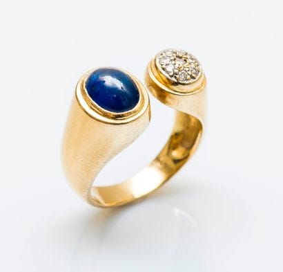 Bague toi et moi ouverte en or jaune 18 carats...
