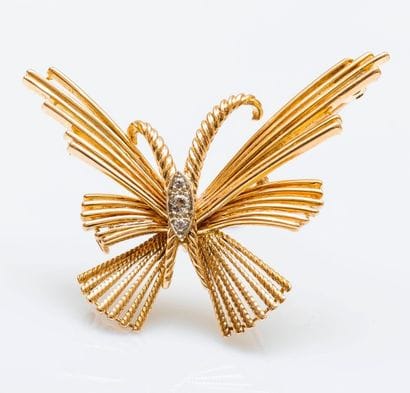 HERMÈS

Broche papillon en or jaune 18 carats...