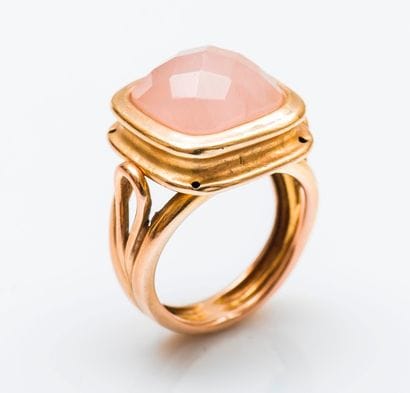Bague en or rose 18 carats (750 millièmes)...