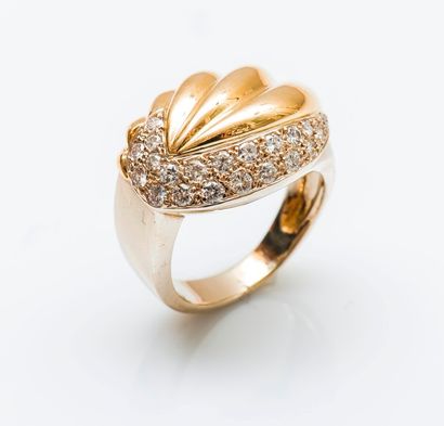 Bague en or jaune 18 carats (750 millièmes),...