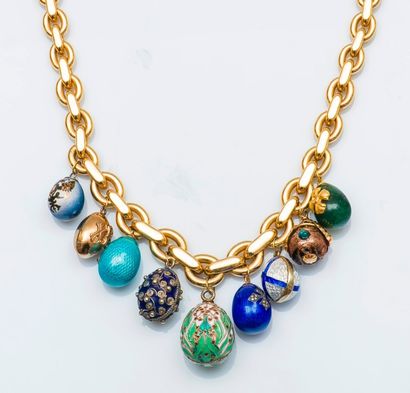 Collier en or jaune 18 carats (750 millièmes)...