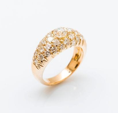 Bague jonc bombée en or jaune 18 carats (750...