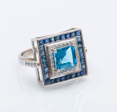 Bague en or gris 18 carats (750 millièmes),...