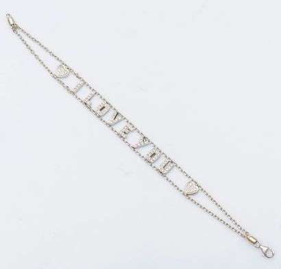 Bracelet «I love you» en or gris 18 carats...