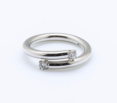 Bague jonc ouvert en or gris 18 carats (750...