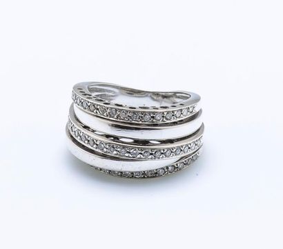Bague en or gris 18 carats (750 millièmes),...