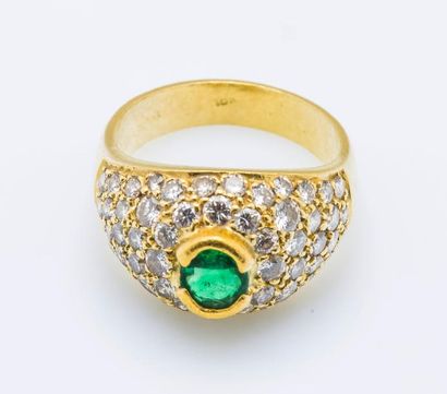 Bague jonc bombé en or jaune 18 carats (750...