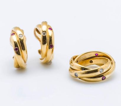 CARTIER
Parure «Trinity» en or jaune 18 carats...