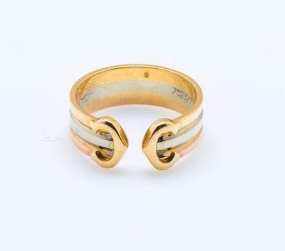 CARTIER
Bague «Double C» en or gris, jaune...