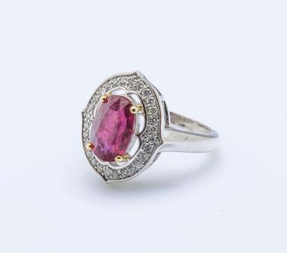 Bague en or gris et or jaune 18 carats (750...