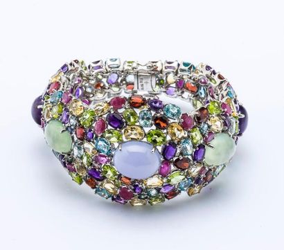 Bracelet manchette articulé en argent (925...