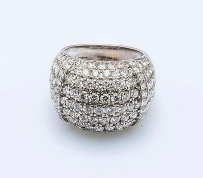 Bague jonc bombé en or gris 18 carats (750...