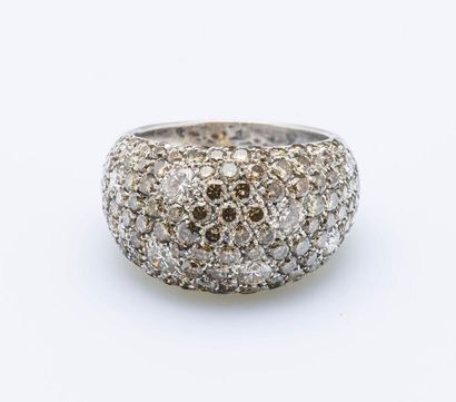 Bague jonc bombée en or gris 18 carats (750...