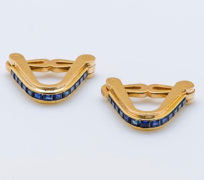 Paire de boutons de manchettes étrier en...