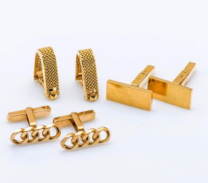 Ensemble de trois paires de boutons de manchettes...