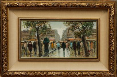 XXth CENTURY SCHOOL
Paris, the Grands Boulevards
Oil...