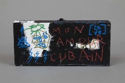 JAZZU (born 1983)
Cigar box painted on back,...