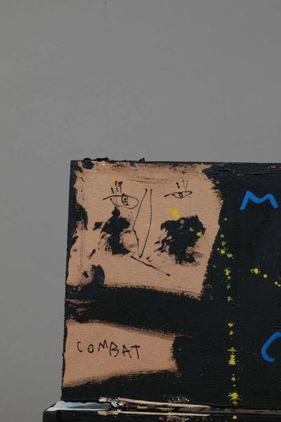 JAZZU (born 1983)
Cigar box painted on back,...