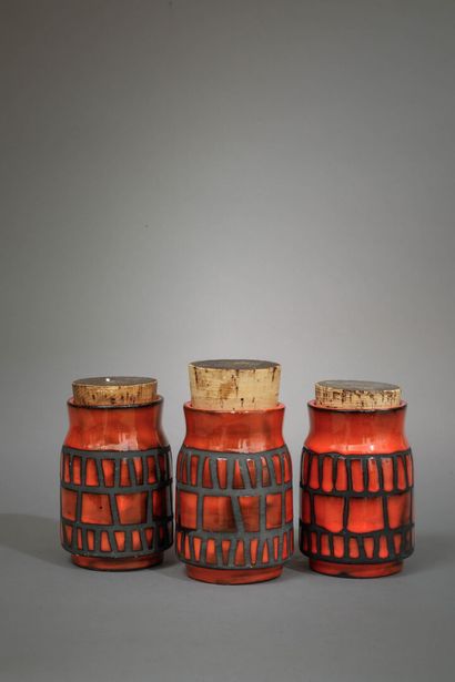 CAPRON Roger (1922-2006) 
Trois pots à épices...