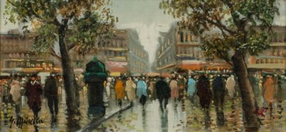 XXth CENTURY SCHOOL
Paris, the Grands Boulevards
Oil...