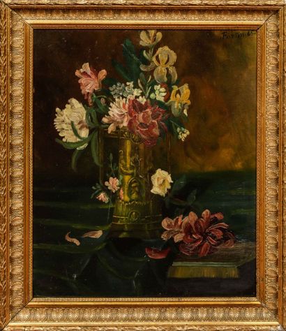 Fantin 
Still Life with a Bouquet of Flowers
Oil...