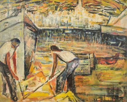 MODERN SCHOOL
Workers in the port
Oil on...