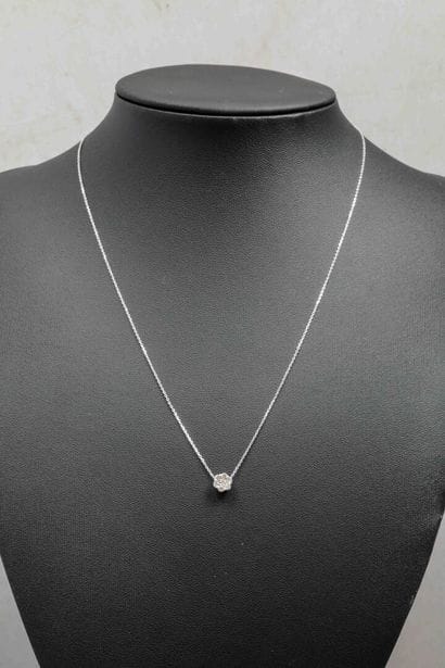 Fleur necklace in white gold adorned with...