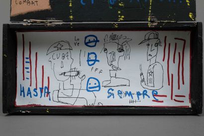 JAZZU (born 1983)
Cigar box painted on back,...