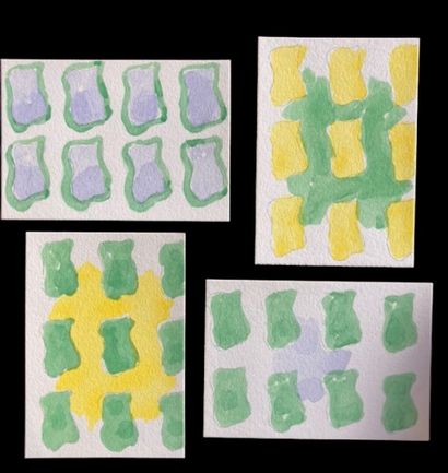 Claude VIALLAT (b. 1936)
Series of 4 postcards,...