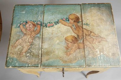 Dressing table decorated with cherubs and...