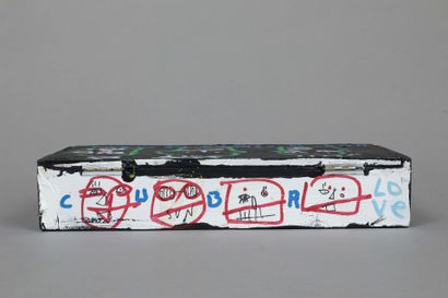 JAZZU (born 1983)
Cigar box painted on back,...