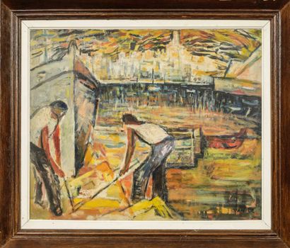 MODERN SCHOOL
Workers in the port
Oil on...