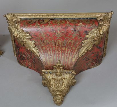 Carved brass and tortoiseshell marquetry...