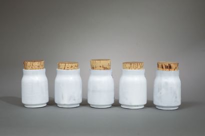 CAPRON Roger (1922-2006) 
Cinq pots à épices,...