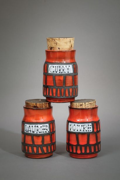 CAPRON Roger (1922-2006) 
Trois pots à épices...