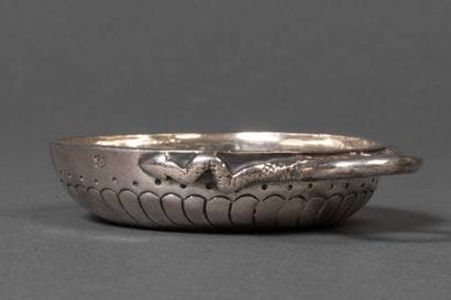 Silver wine stein, snake handle, twisted...