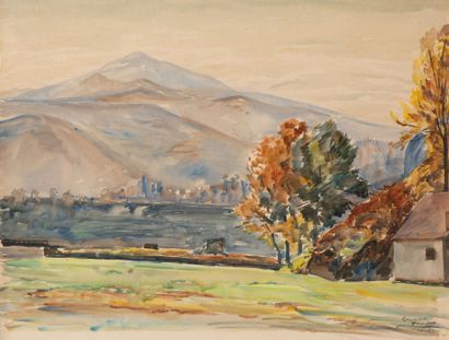 Gilbert PRIVAT (1892-1969)
Landscape of Lourdes
Watercolor...