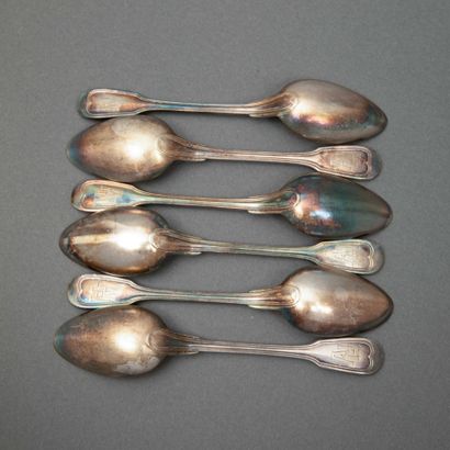 CHRISTOFLE
Suite of 6 silver-plated teaspoons,...
