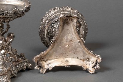 Attractive pair of silver-plated bronze bowls...