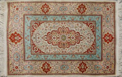 Original and very fine silk Hereke
Signed...