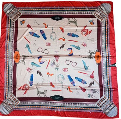 Lot including 4 various scarves: 
-Ines de...