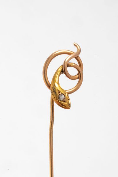 Tie pin in 18k yellow gold in the shape of...