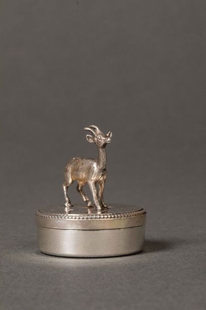 1er titre silver pill or milk tooth box with...